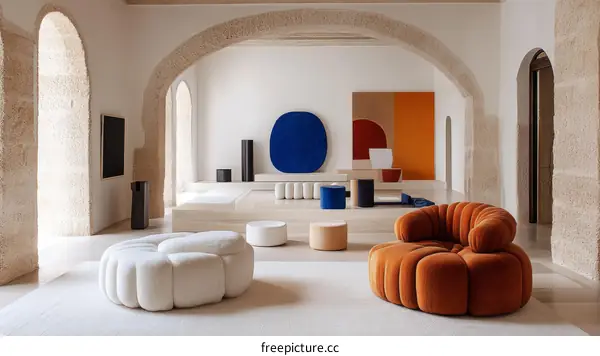 Modern Interior Design Showcase with Vibrant Colors