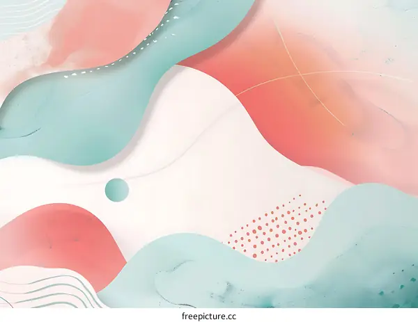 Abstract Background With Wavy Shapes And Pastel Colors