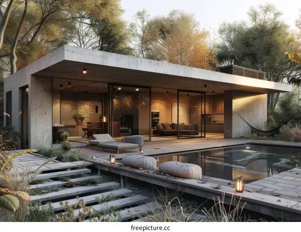 Concrete House: Oasis of Modernity in the Woods