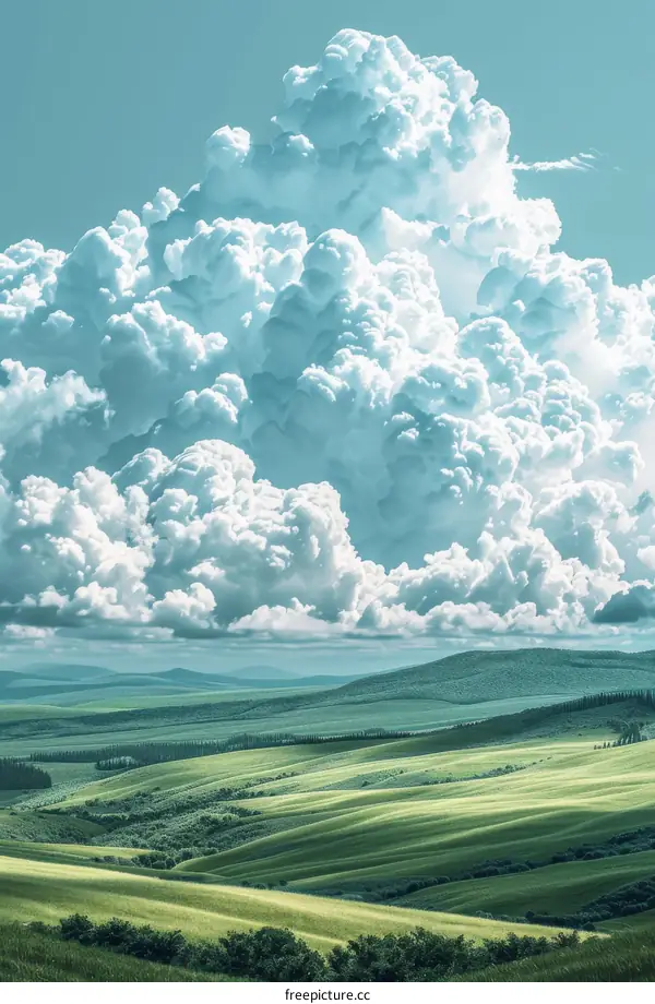 Stunning Landscape with Fluffy Clouds