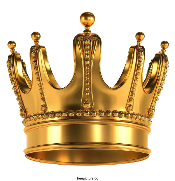 [Transparent Background PNG]Golden Royal Crown Illustration