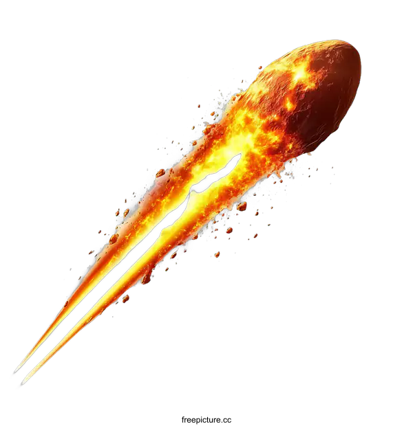 [Transparent Background PNG]Fiery Comet Explosion in Space Illustration