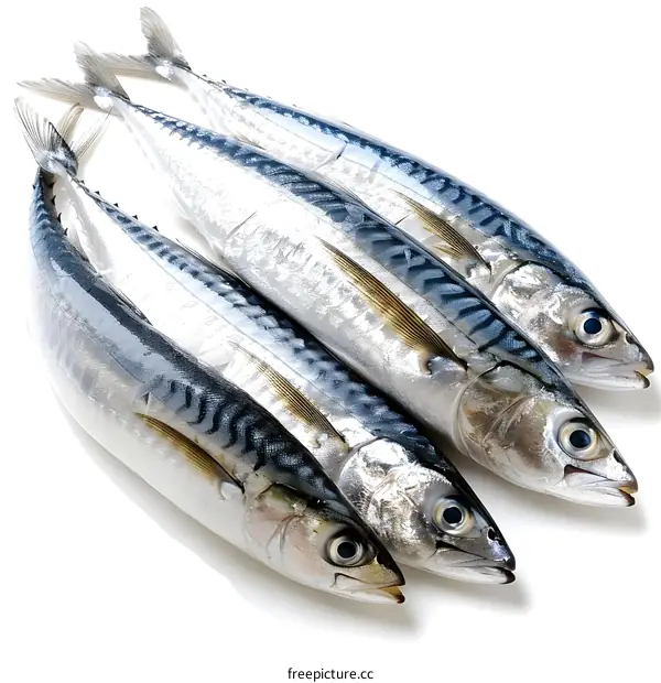 Fresh Mackerel Fish on White Background