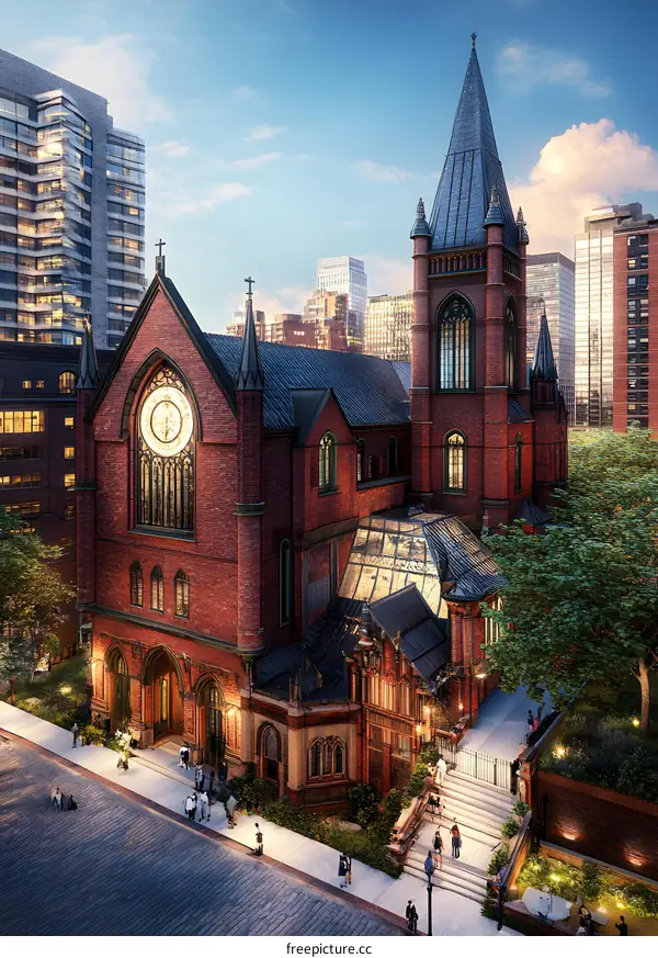 Historic Church Renovation in Cityscape