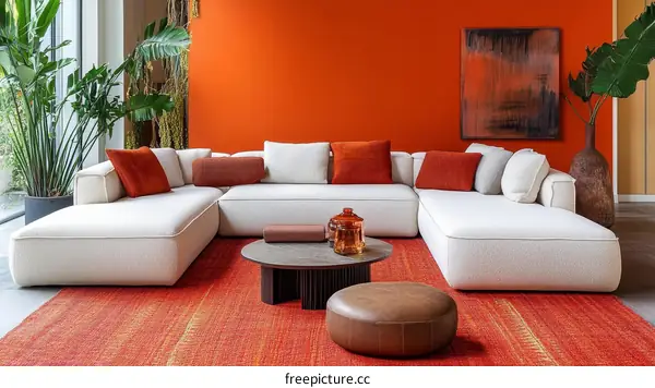 Modern Sectional Sofa in a Vivid Living Room
