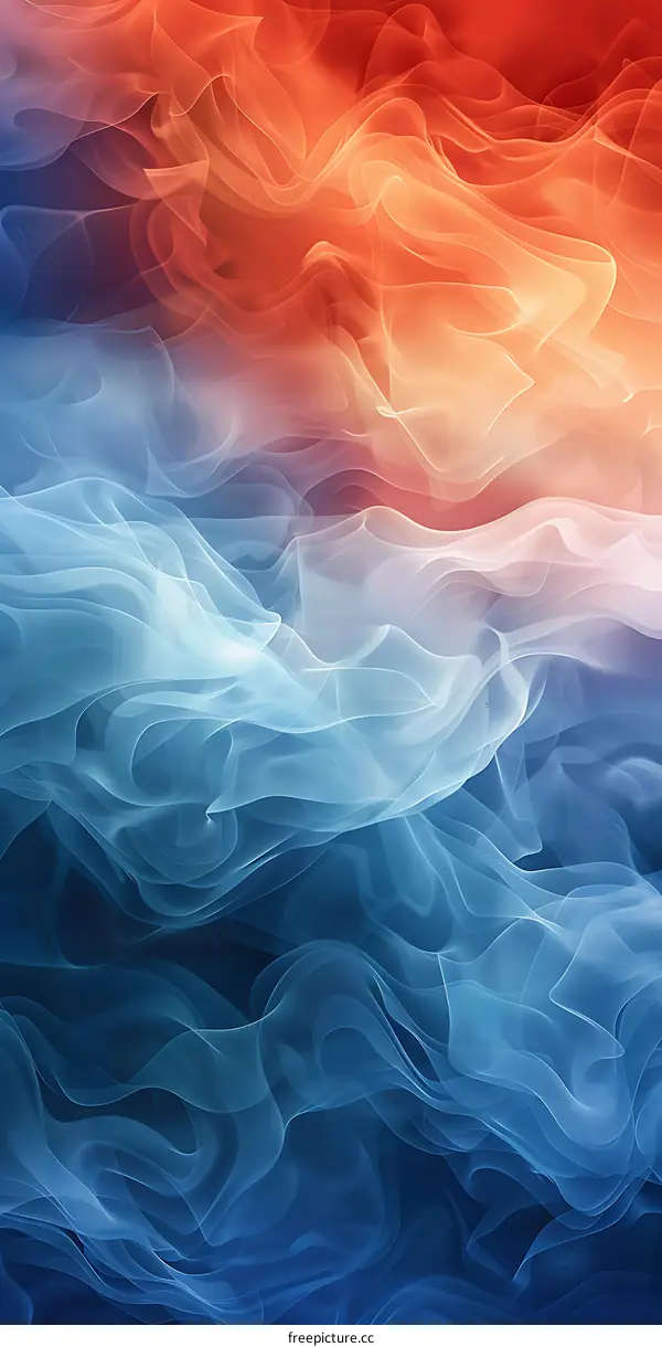 Abstract Blue and Orange Waves Background