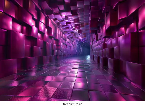 Vivid Pink Purple 3D Tunnel