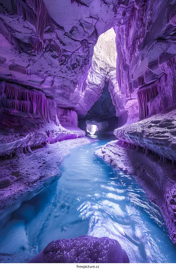 Underground River in Purple Cave