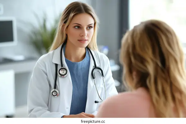 Doctor and Patient Consultation in Clinic