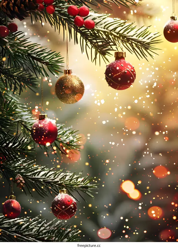 Christmas tree decorated with Christmas balls