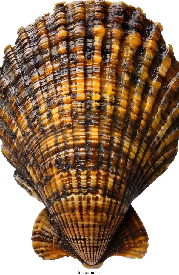 Closeup view of a seashell texture