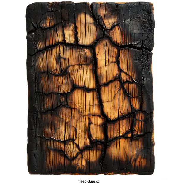 [Transparent Background PNG]Burnt Wood Texture Background Image