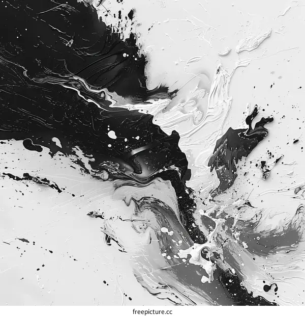 Black and White Abstract Painting