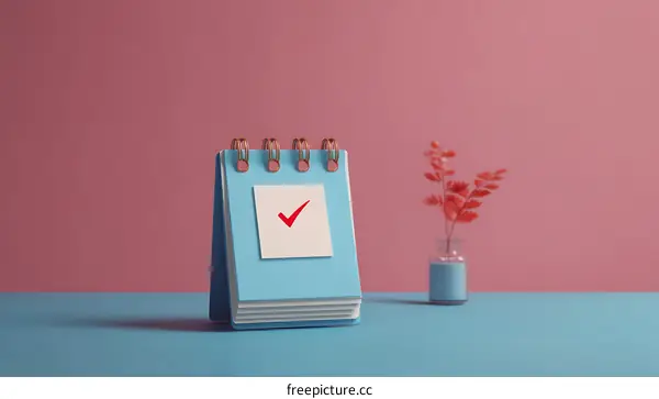 Minimalist Desktop Calendar with a Tick