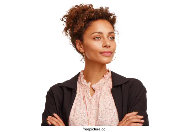 [Transparent Background PNG]Confident Black Woman Portrait