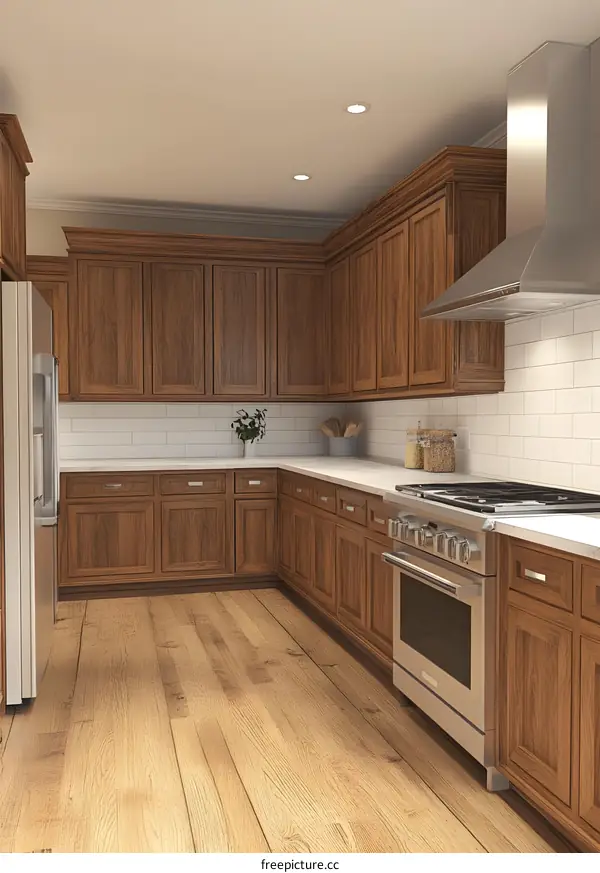 Modern Kitchen Interior Design with Wooden Cabinets