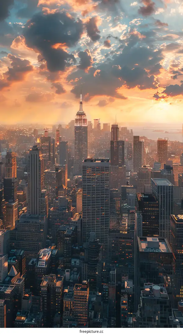New York City Skyline at Sunset