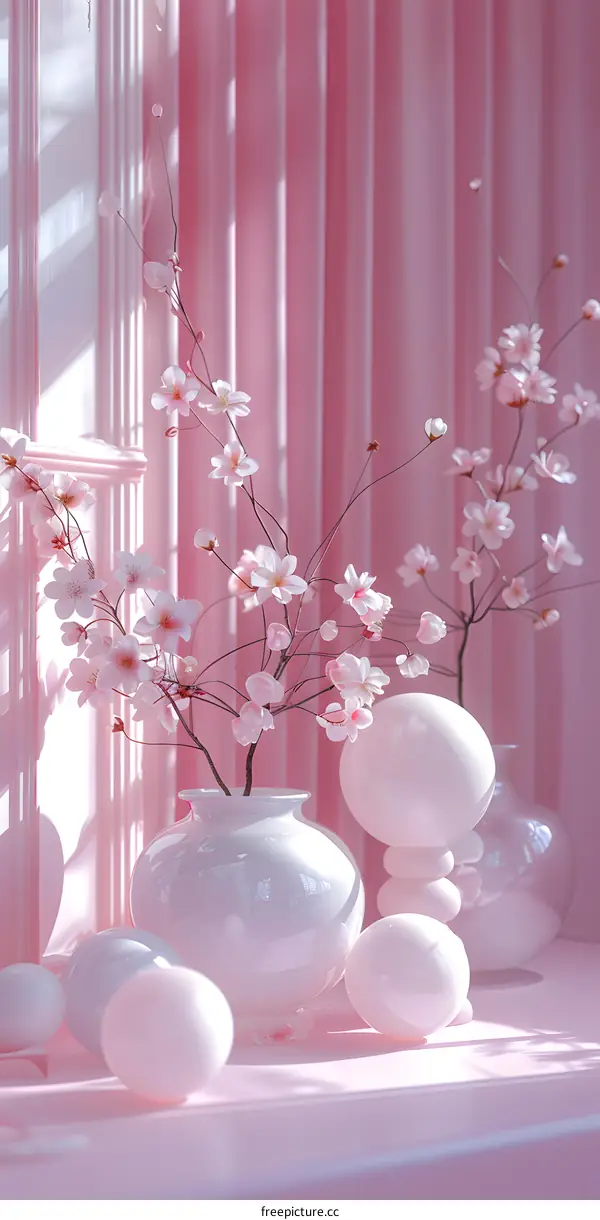 Graceful Cherry Blossom in Vase