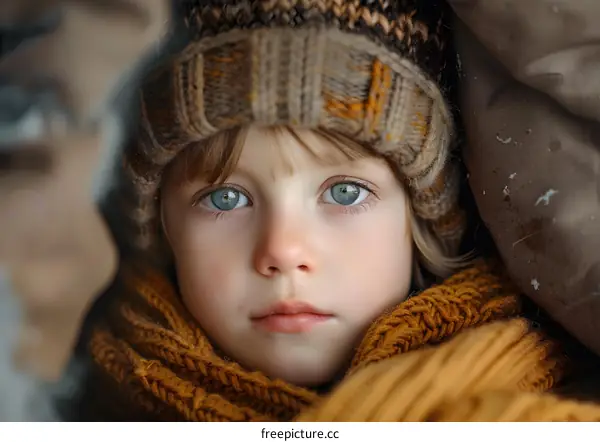 portrait of a child with blue eyes