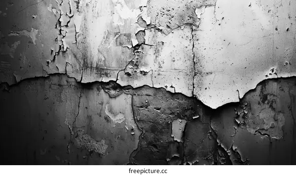 Cracked Wall Texture in Black and White