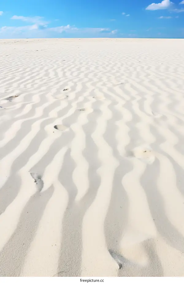 White Sand Texture with Footprints