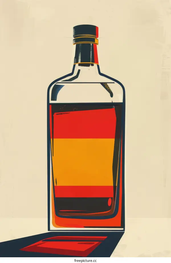 Illustration of a bottle of Spanish brandy