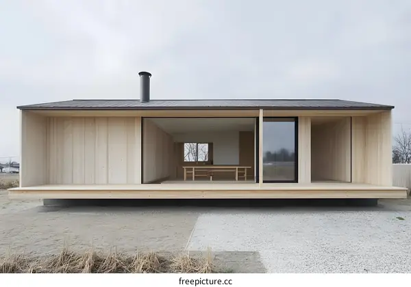Modern Minimalist Wooden House with Open Plan Design