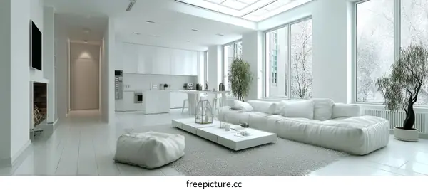 Modern White Interior Design Living Room