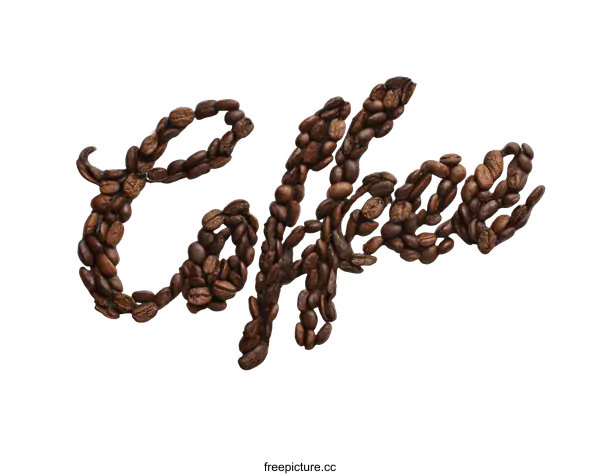[Transparent Background PNG]Coffee Beans Artful Word Coffee