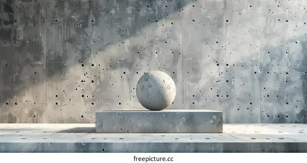 Modern Concrete Display Platform with Sphere