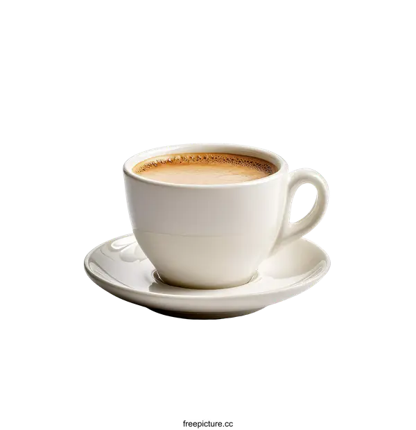 [Transparent Background PNG]Elegant White Coffee Cup and Saucer