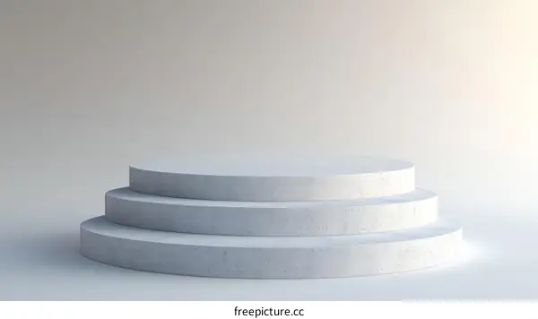 White Concrete Display Podium with Stages