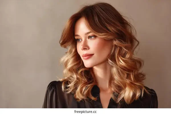 Beautiful Woman with Gorgeous Wavy Hair