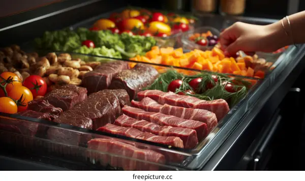 Fresh Food In Glass Containers In Refrigerator