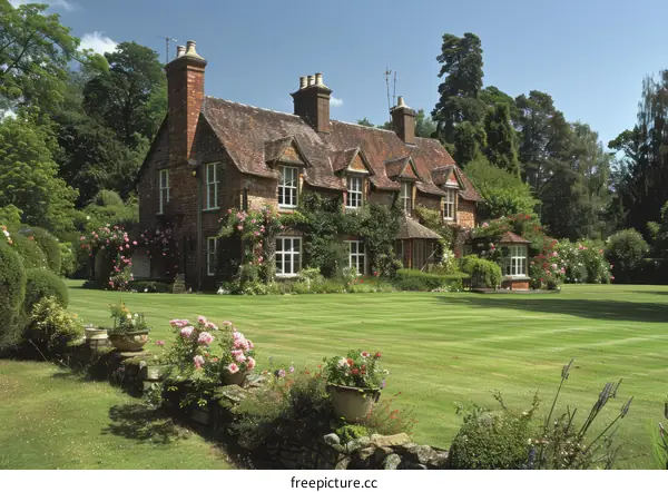 Charming English Country Home in Idyllic Garden Setting