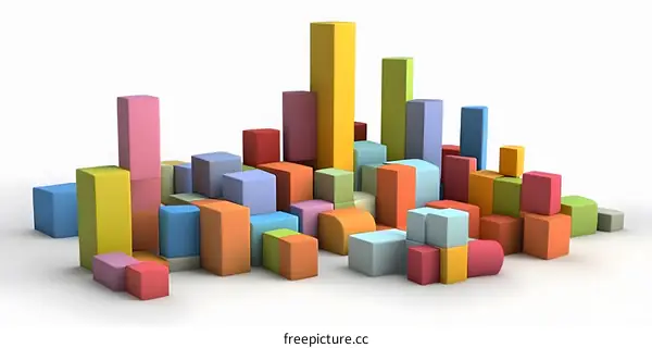 Colorful 3D Block Abstract Background