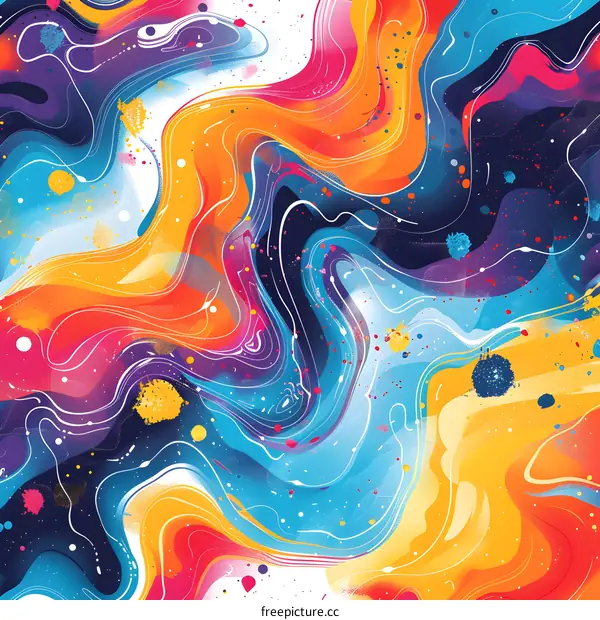 Colorful Acrylic Fluid Painting