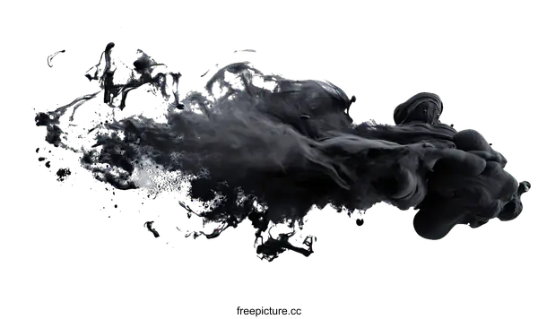 [Transparent Background PNG]Abstract Ink Flowing on White Background