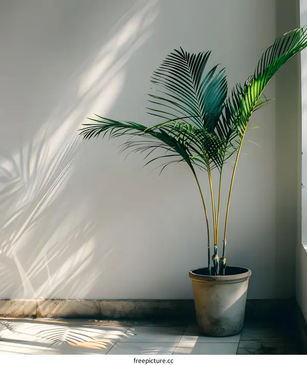 Indoor Plant With Light Streaming Through Window