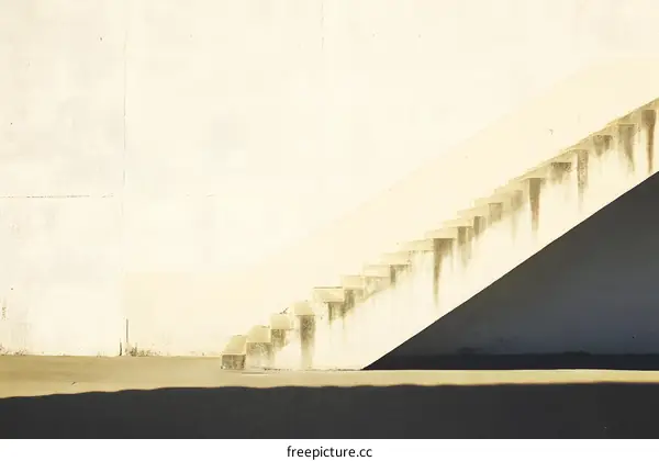 Concrete Stairs Against a White Wall