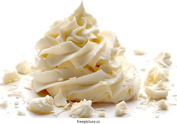White Chocolate Curls With Butter Cream Frosting