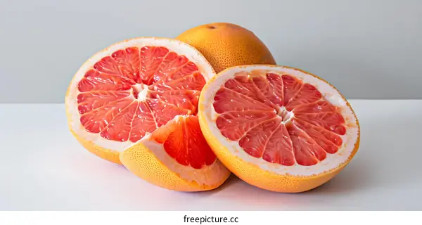 Close Up of Red Grapefruit Slices