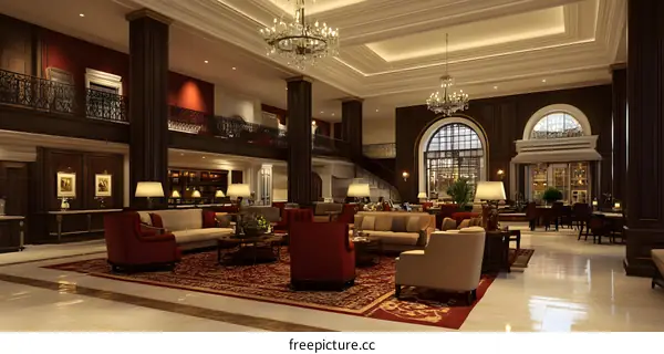 Luxury Hotel Lobby Interior Design with Classic Style