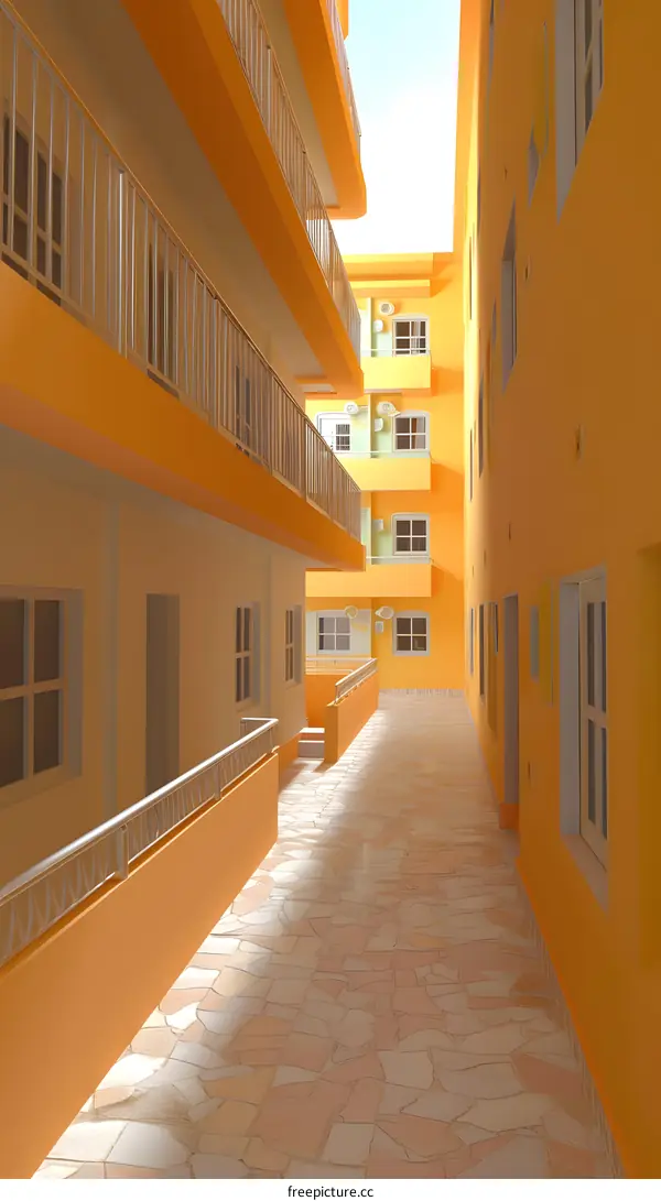 Orange Building Hallway Interior Design