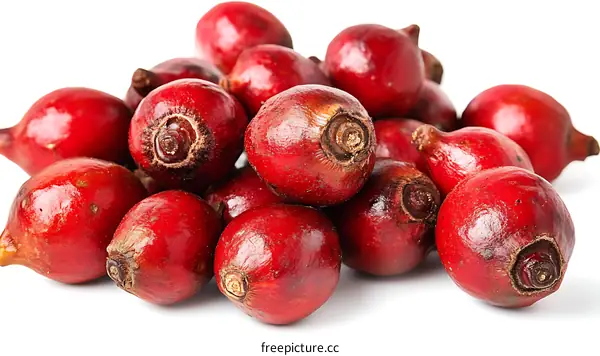 Close-up Pile of Bright Red Rose Hips