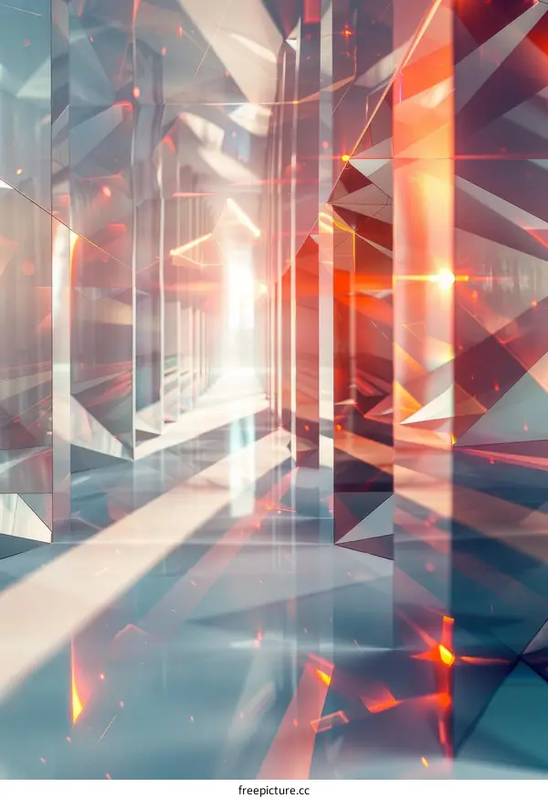 Modern Geometric Shapes in Red and White