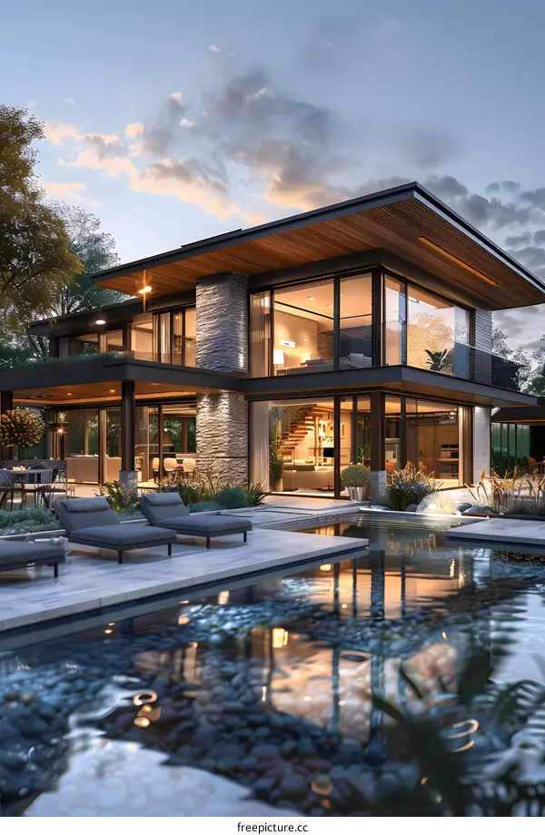 Modern house with swimming pool