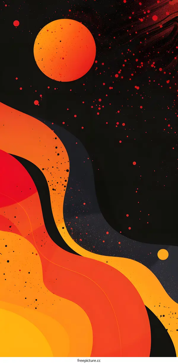 Abstract Art with Orange and Black Colors