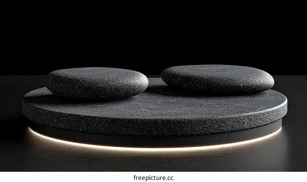 Dark Grey Stone Product Display Podium