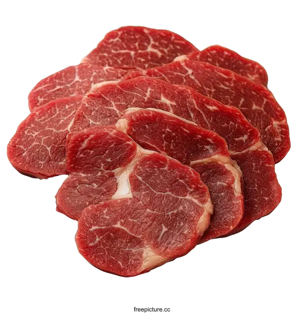 [Transparent Background PNG]Fresh Beef Slices Close-up